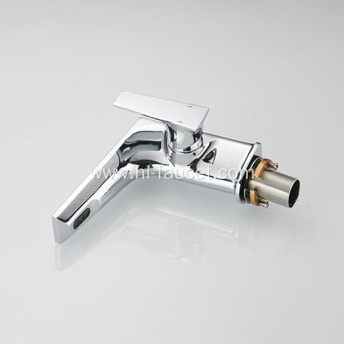 Brass square plating bathroom basin faucet